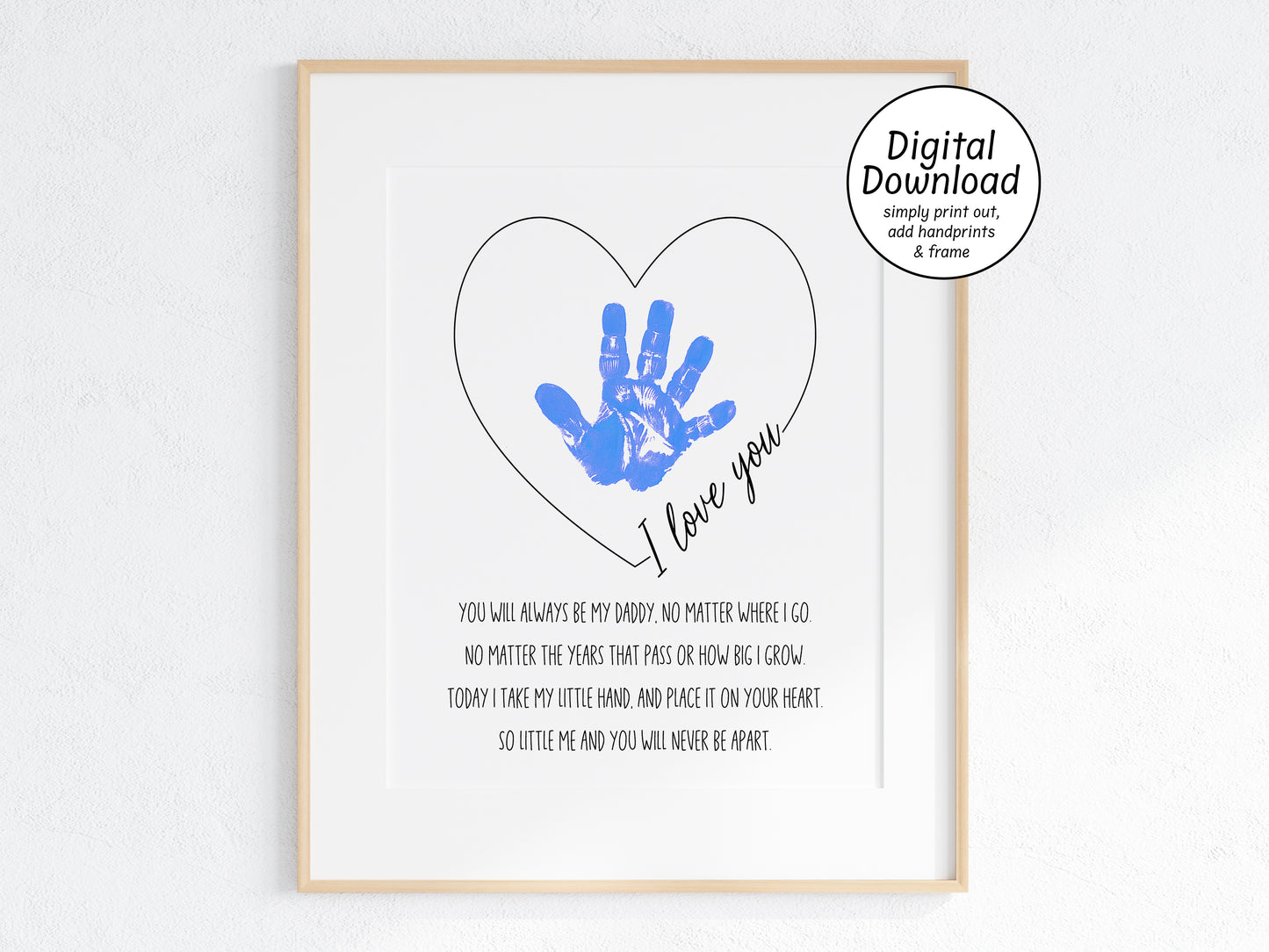 I Love You Daddy Handprint Poem Art