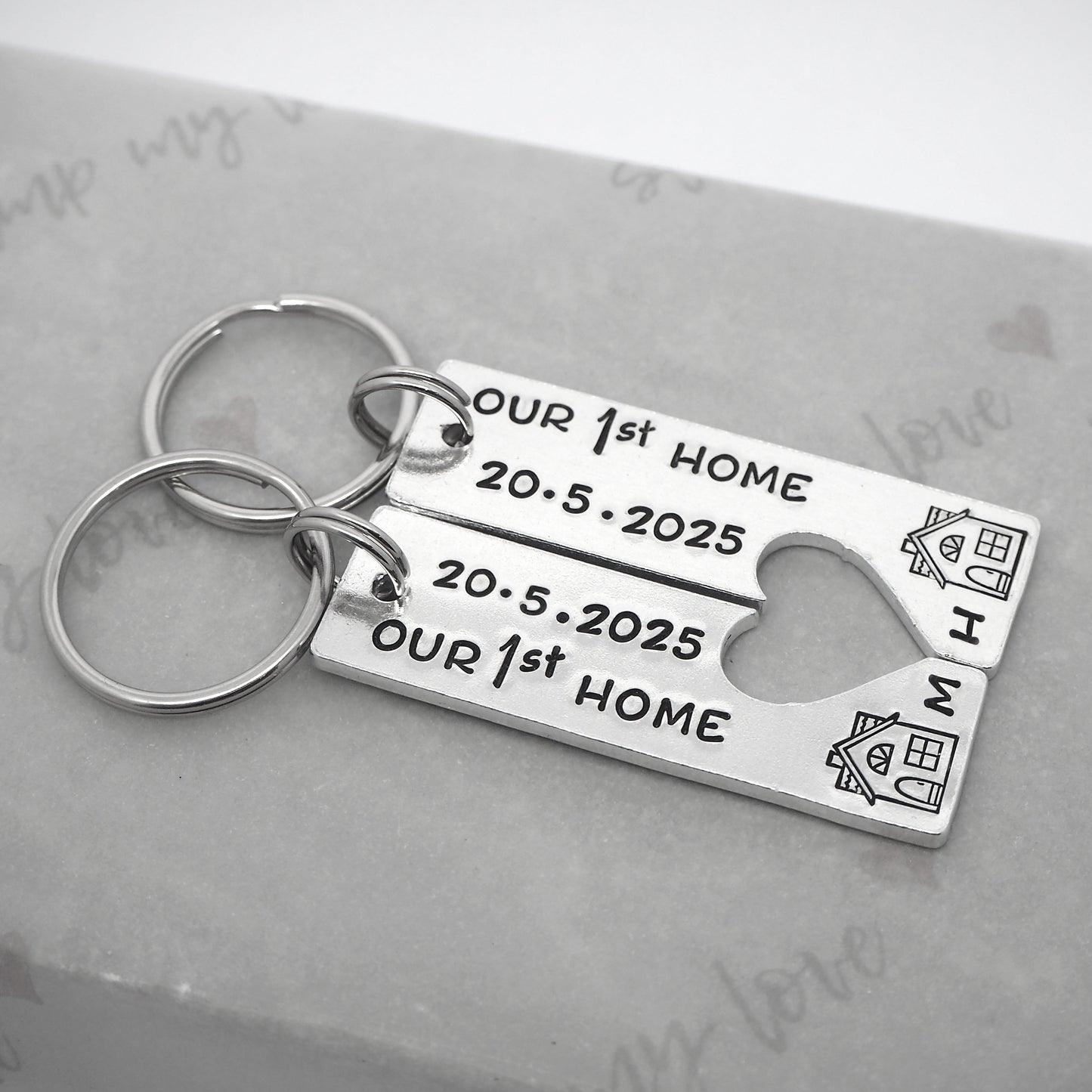 Our First Home Couple Keyring Set