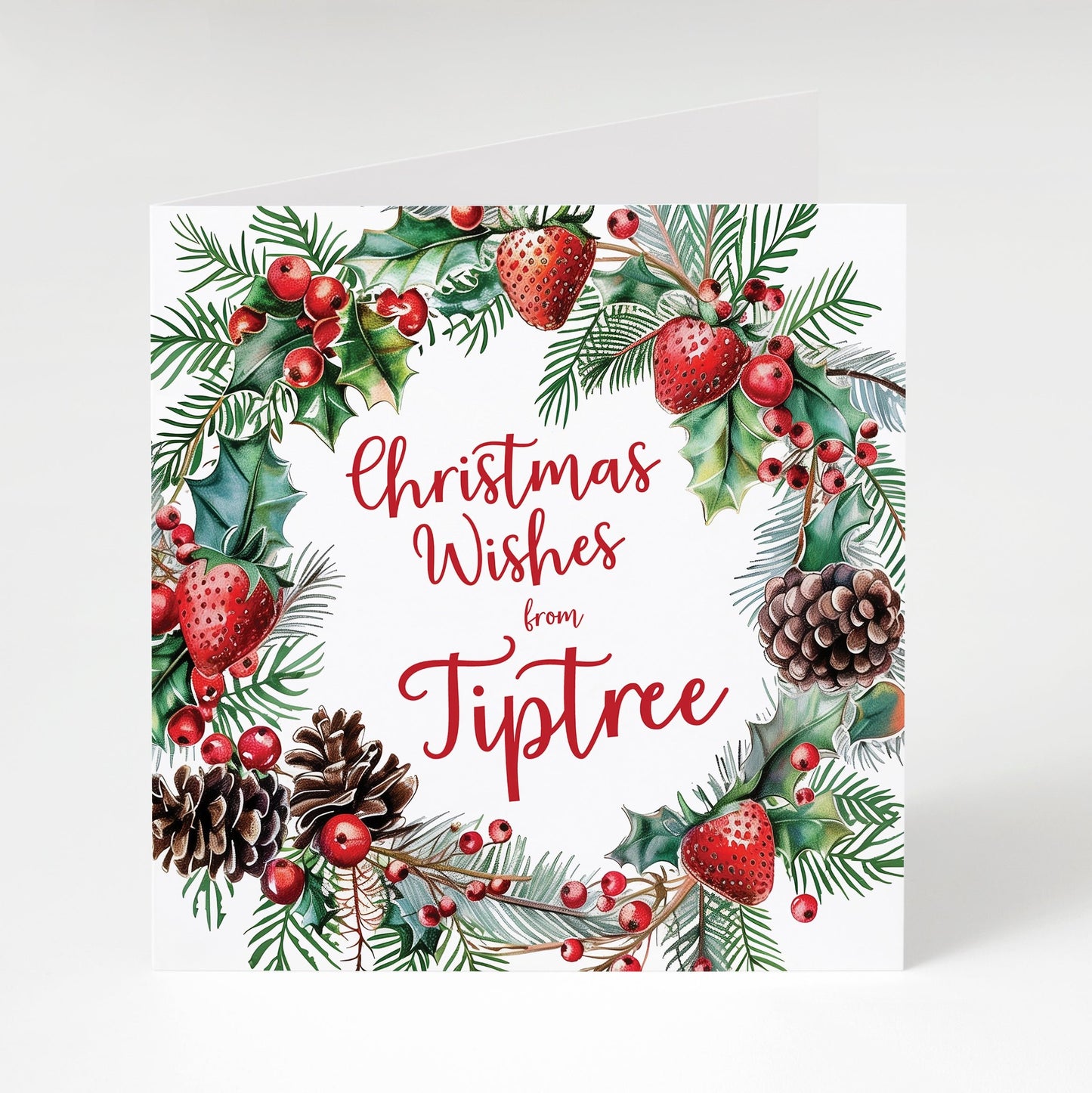 'Christmas Wishes from Tiptree' greetings card