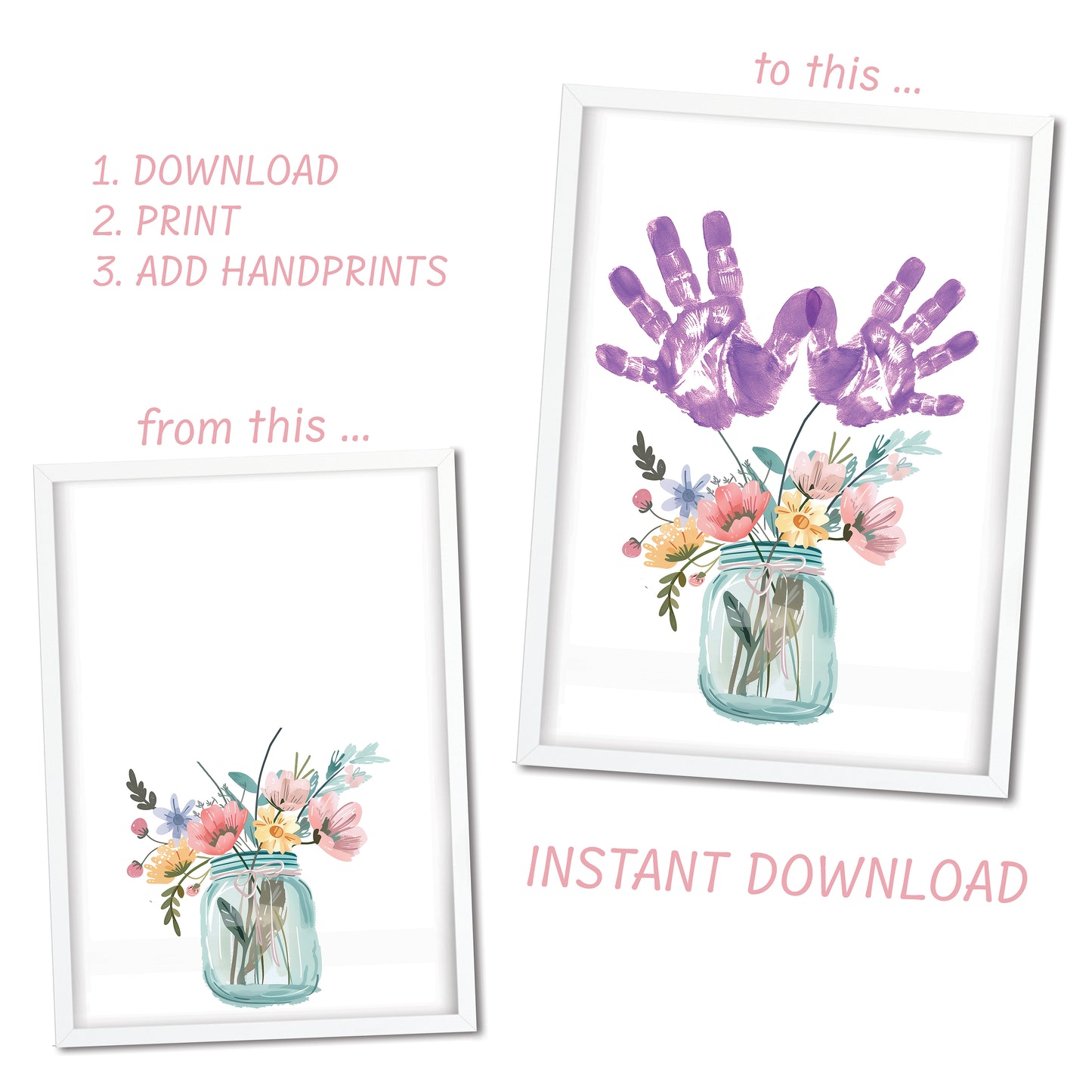 Flower Bouquet Handprint Art
