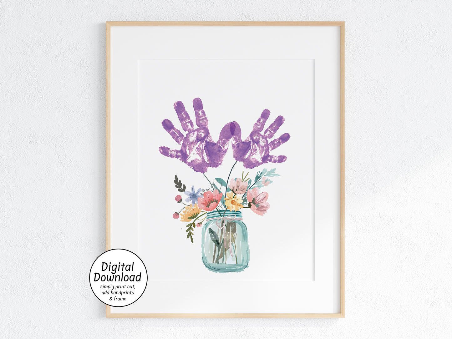 Flower Bouquet Handprint Art