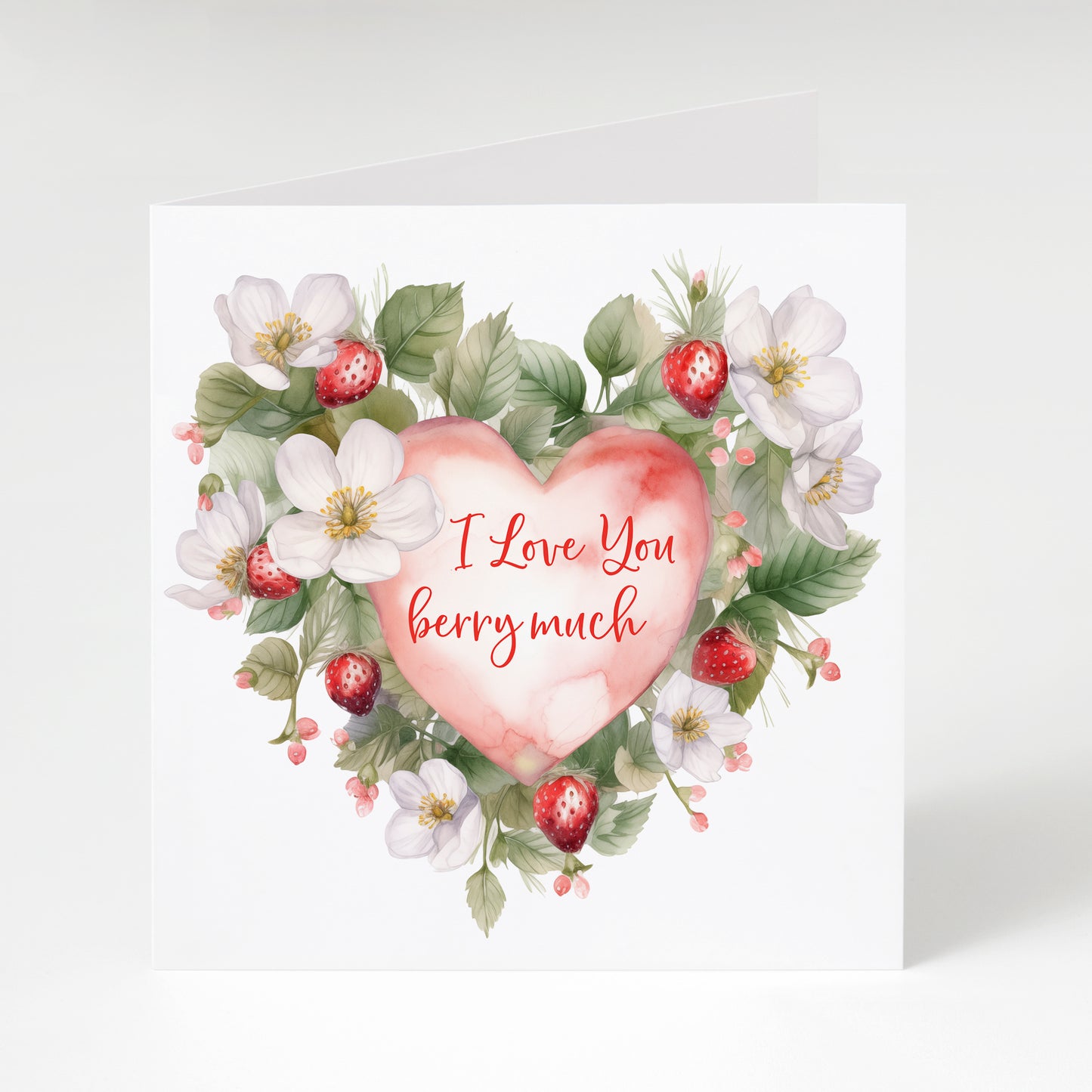 'I Love You BERRY much' greetings card