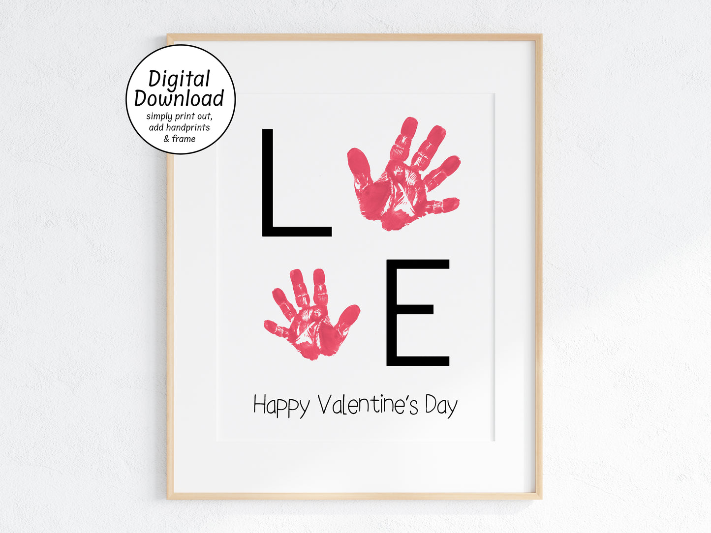 Happy Valentines Day "LOVE" Handprint Art