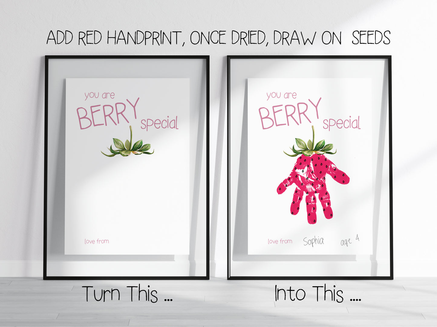 Strawberry "you are BERRY special" Handprint Art