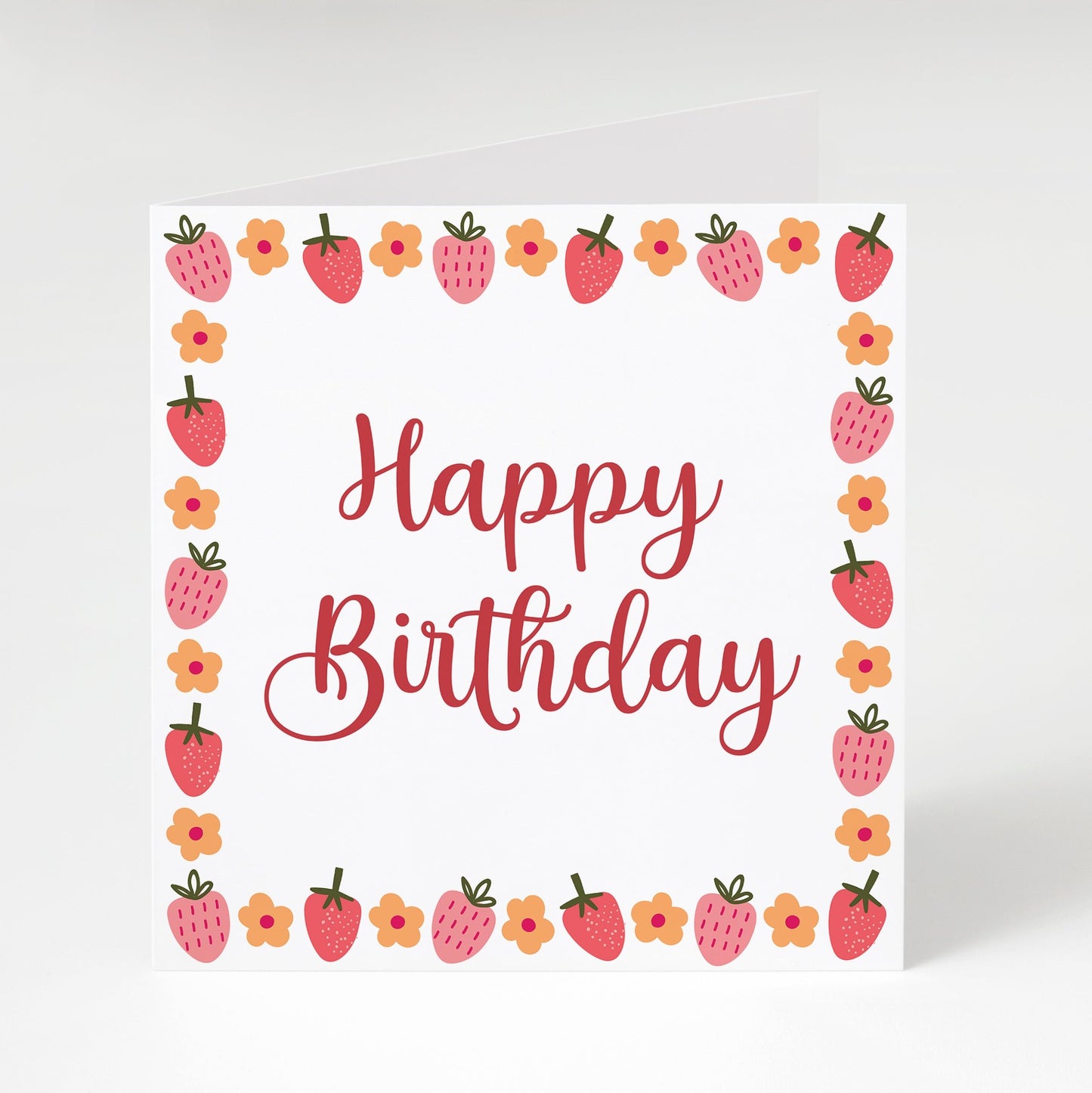 'Happy Birthday' strawberry greetings card