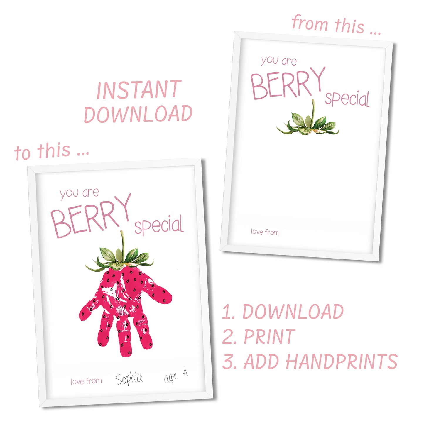 Strawberry "you are BERRY special" Handprint Art