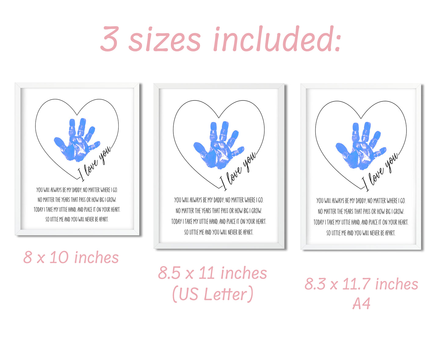 I Love You Daddy Handprint Poem Art