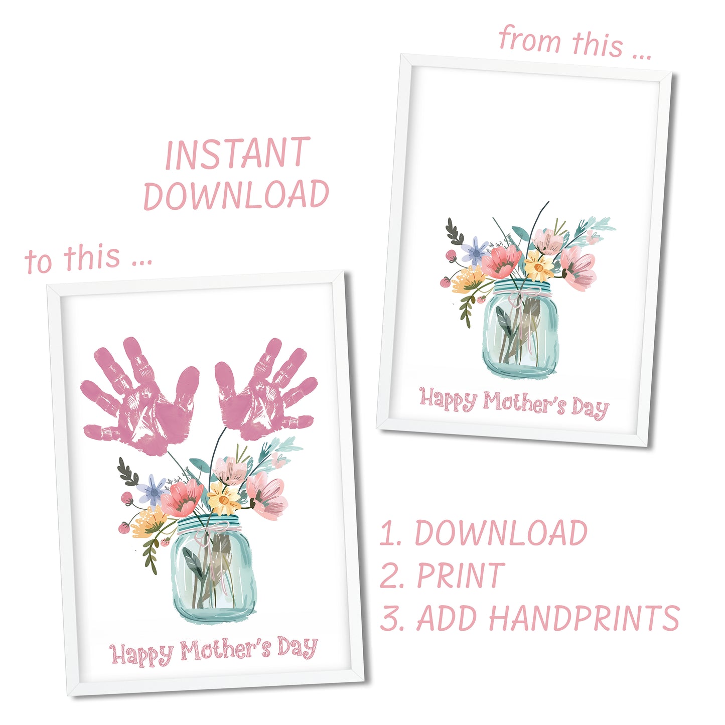 Happy Mother's Day Bouquet Handprint Art