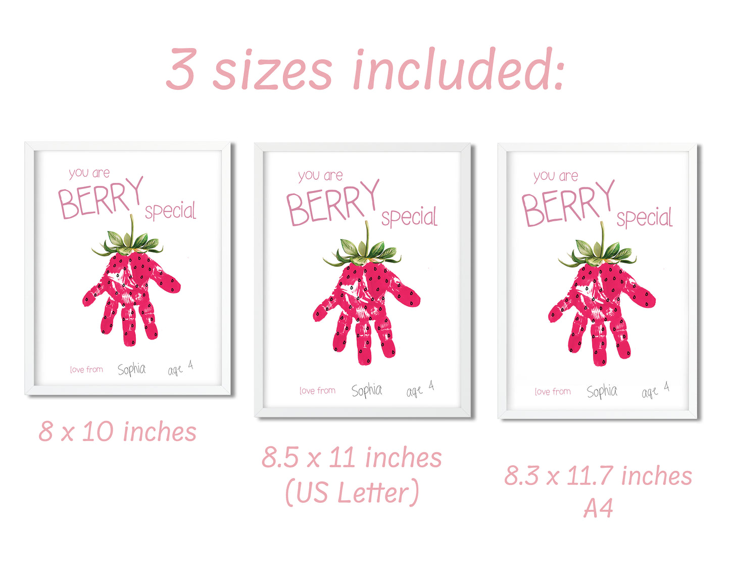 Strawberry "you are BERRY special" Handprint Art