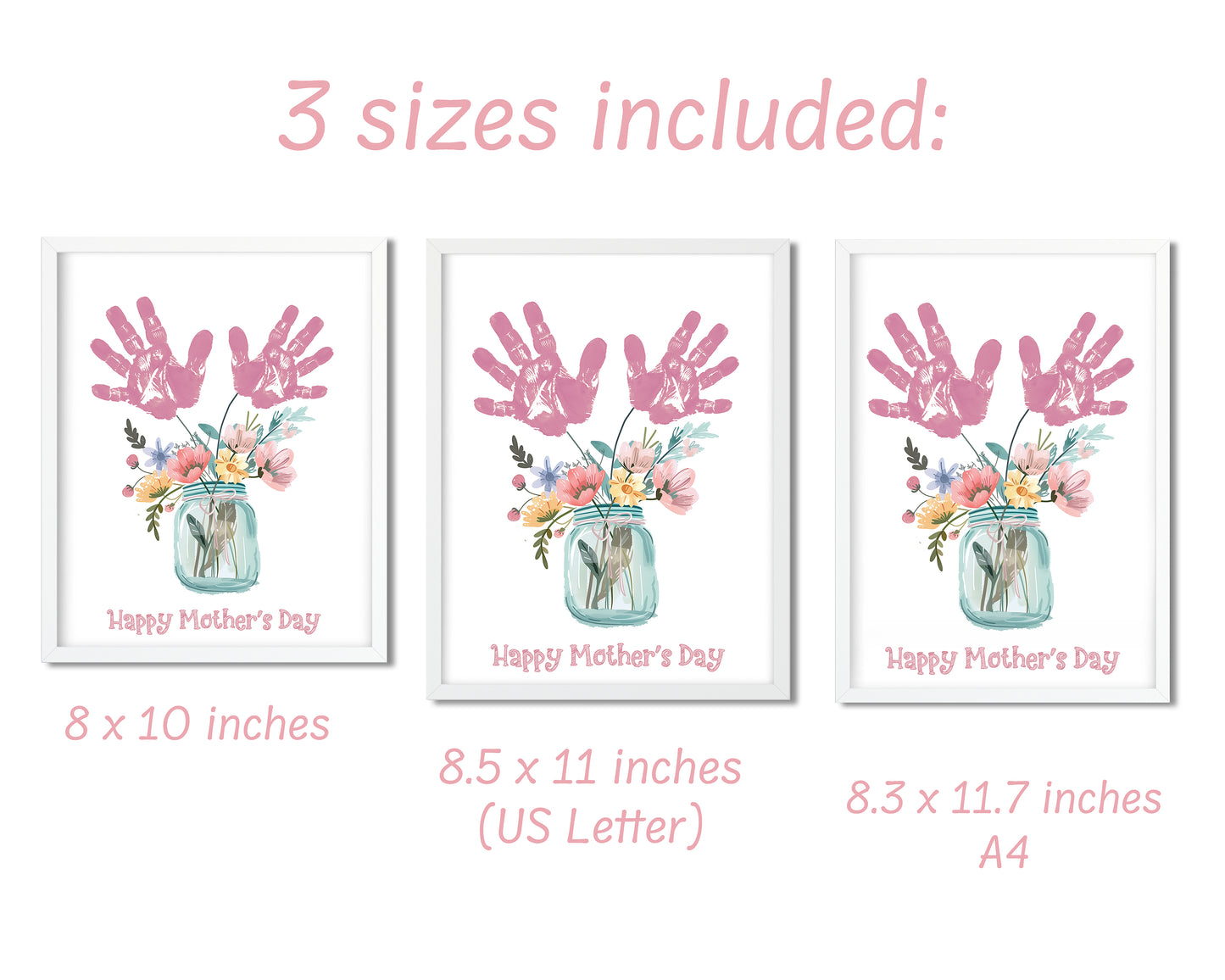 Happy Mother's Day Bouquet Handprint Art