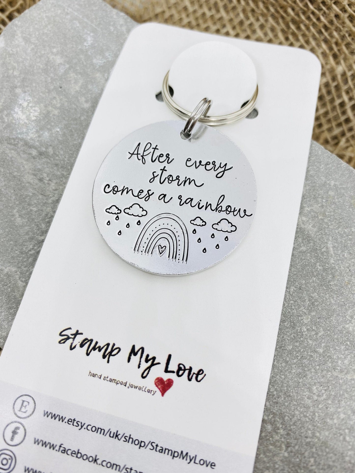 After Every Storm Comes A Rainbow Keyring