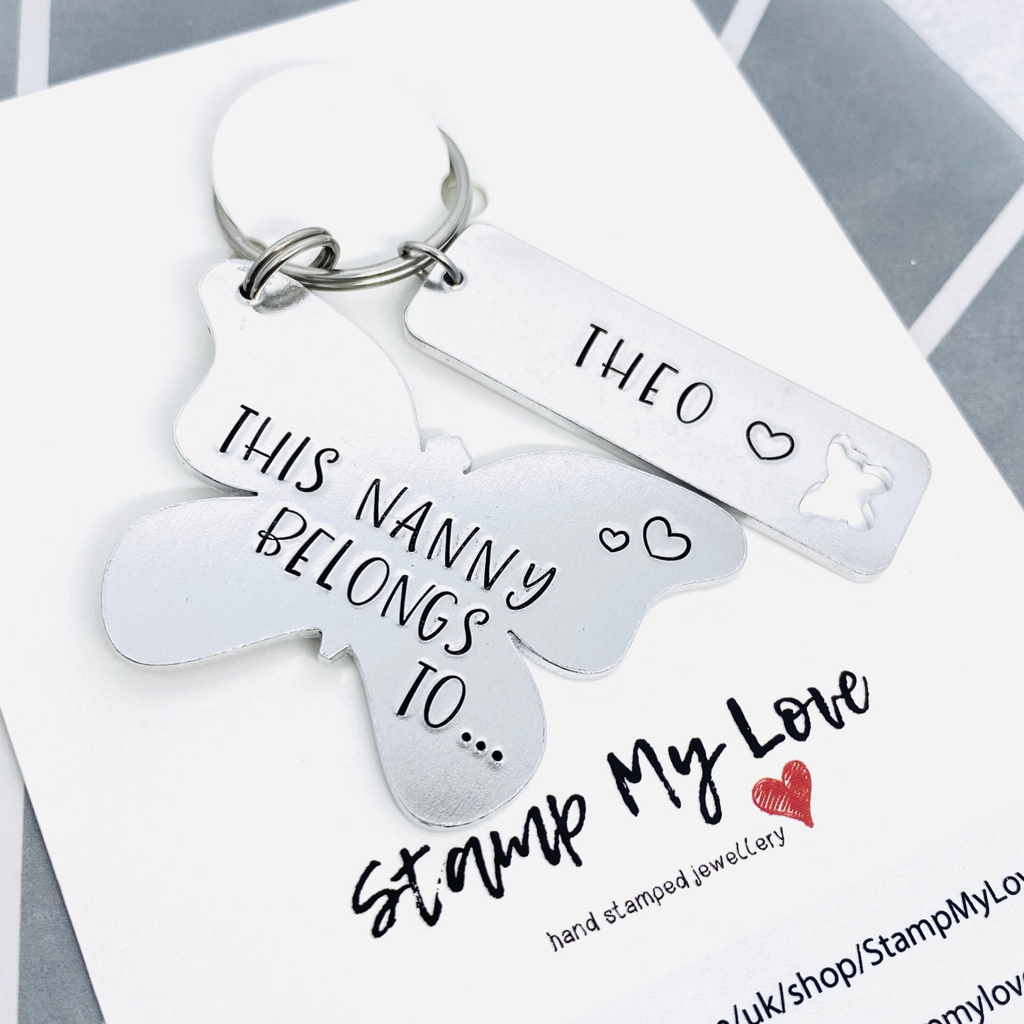 Personalised Butterfly 'Belongs To' Keyring