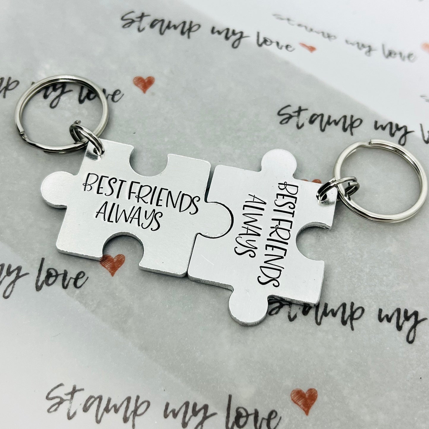 'Best Friends Always' Interlocking Keyrings