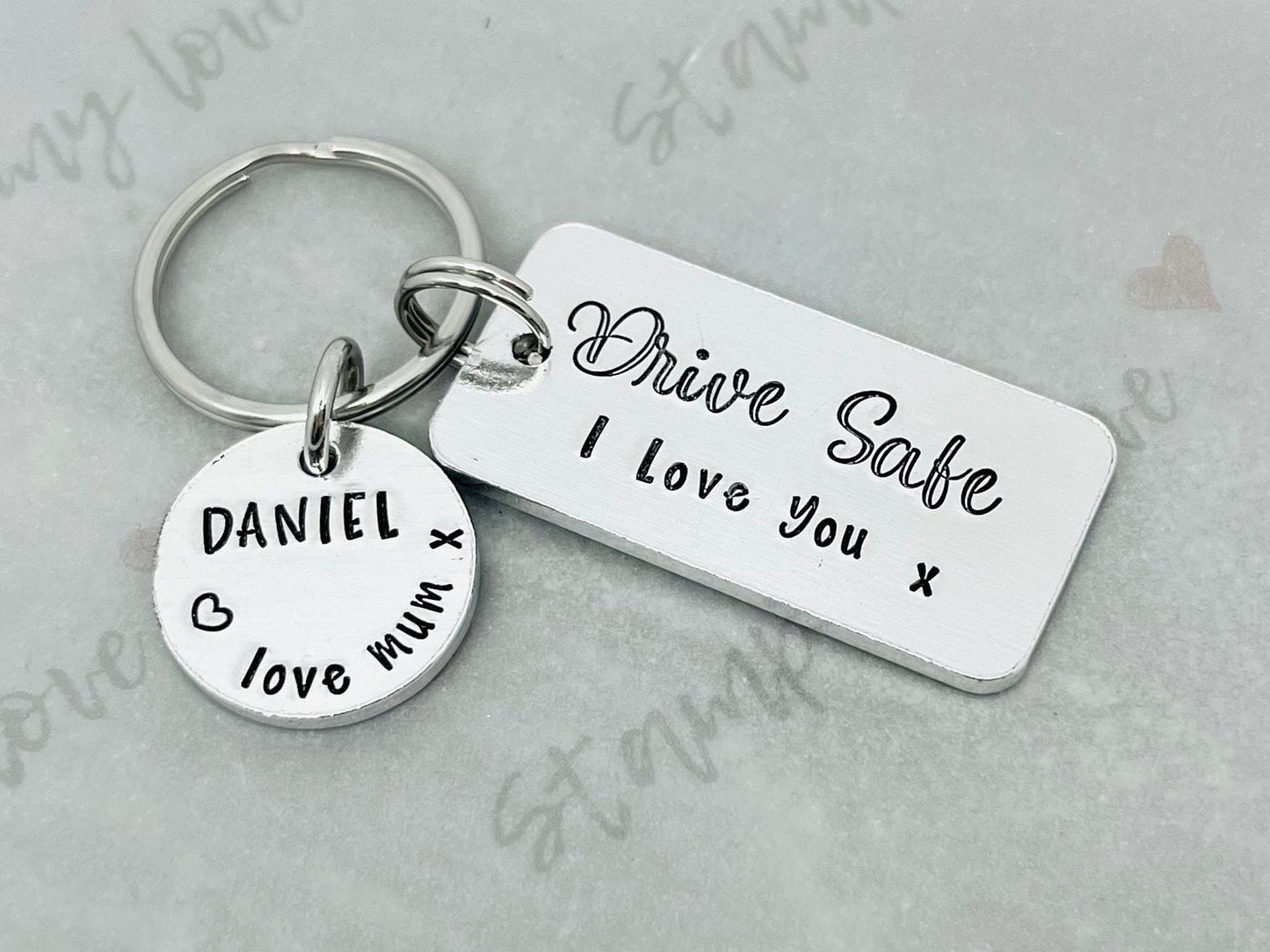 Personalised 'Drive Safe I Love You' Keyring