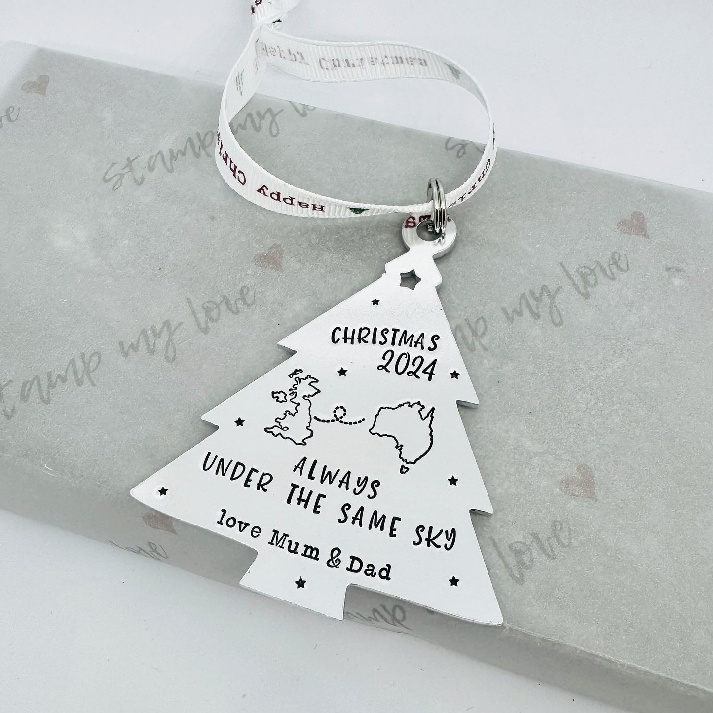 'Always Under The Same Sky' Long Distance Christmas Tree Decoration