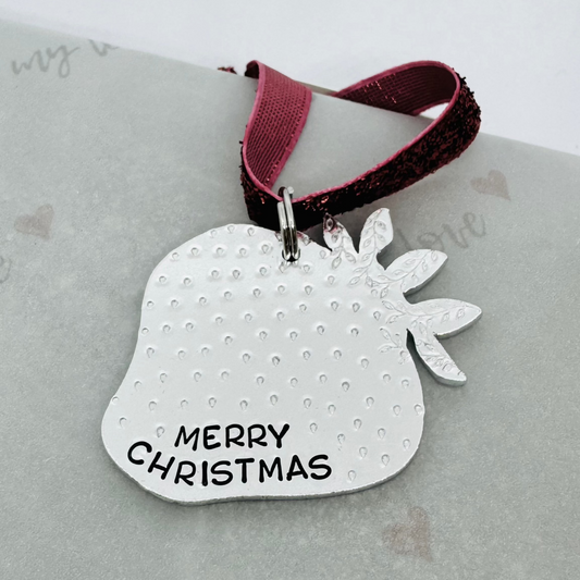 Personalised Strawberry Christmas Decoration
