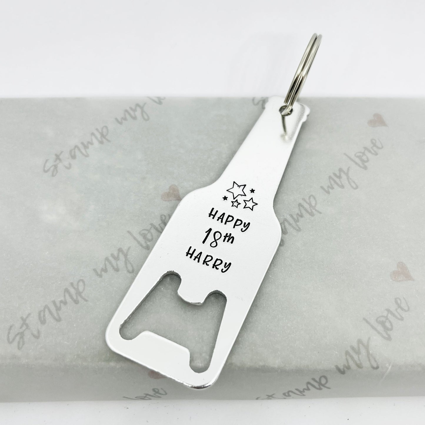 Personalised Milestone Birthday Bottle Opener Keyring