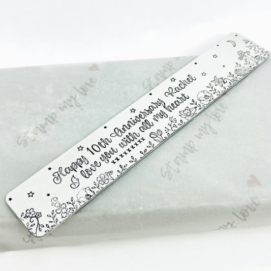 Personalised Bookmark - Anniversary
