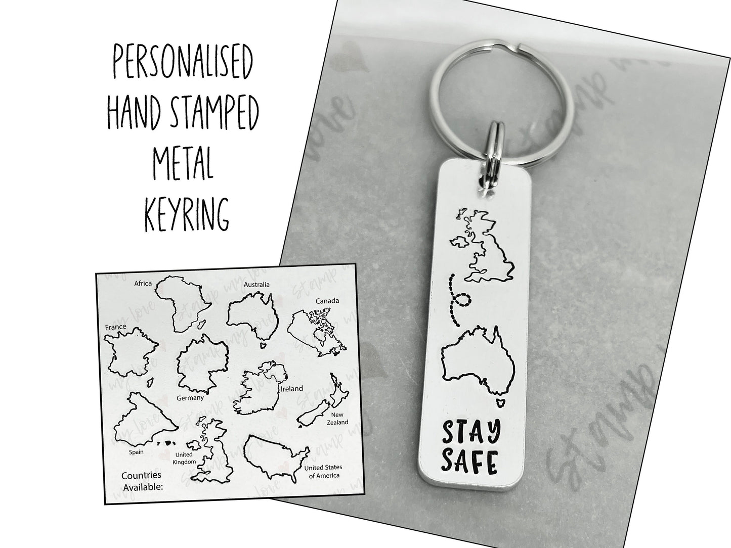 Stay Safe Long Distance Keyring