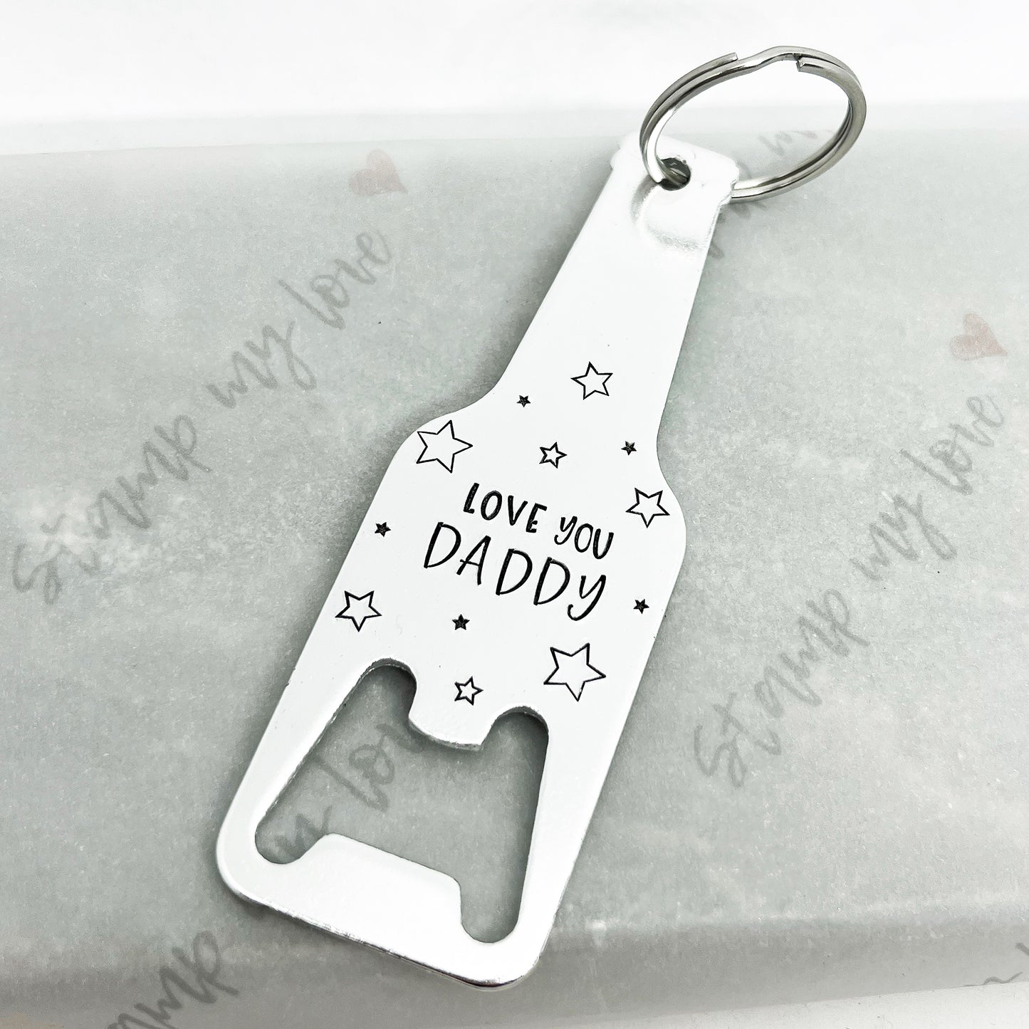 Personalised "Love You" Bottle Opener Keyring