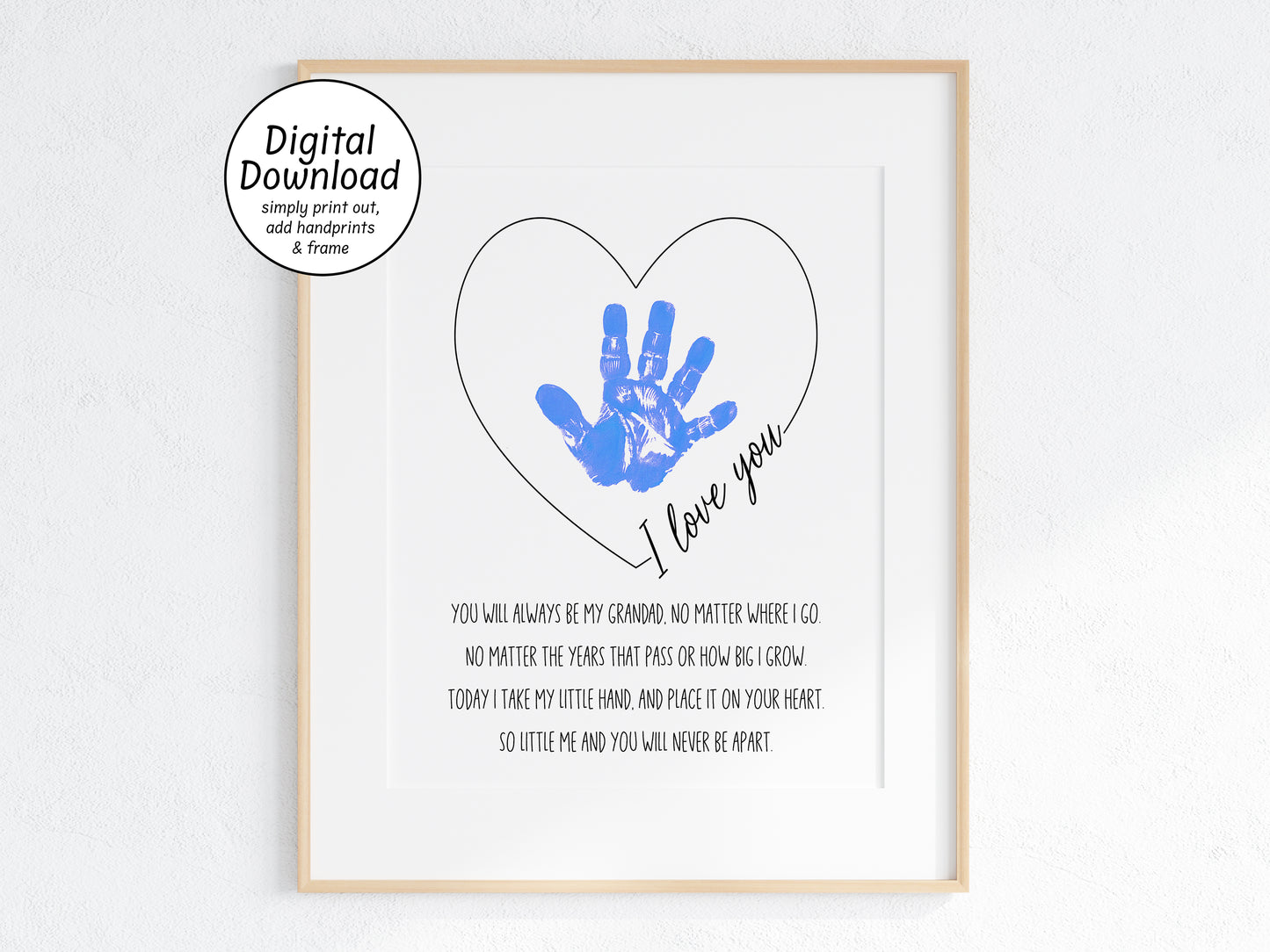 I Love You Grandad Handprint Poem Art