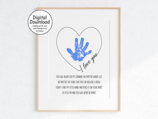 I Love You Grandad Handprint Poem Art