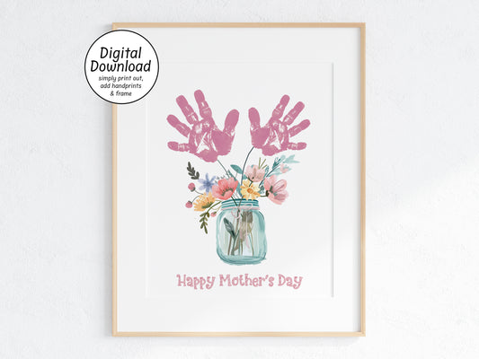 Happy Mother's Day Bouquet Handprint Art