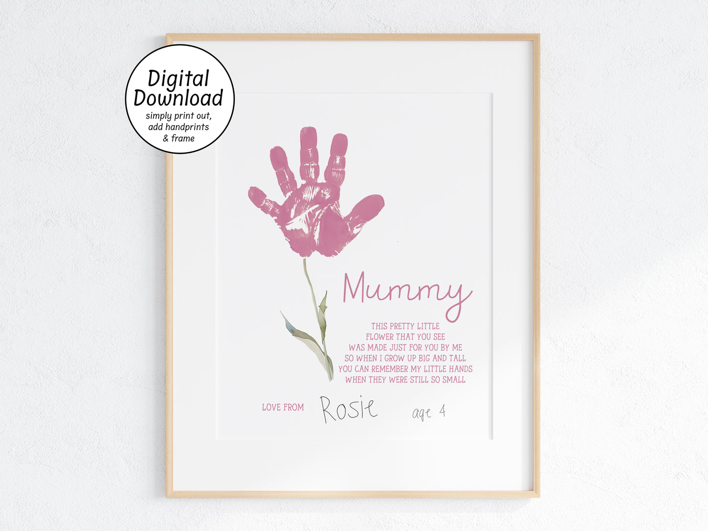 "Mummy" Handprint Poem Art