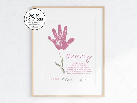 "Mummy" Handprint Poem Art