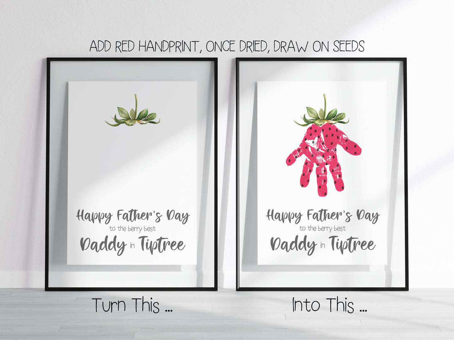 "Best Daddy in Tiptree" Strawberry Handprint Art