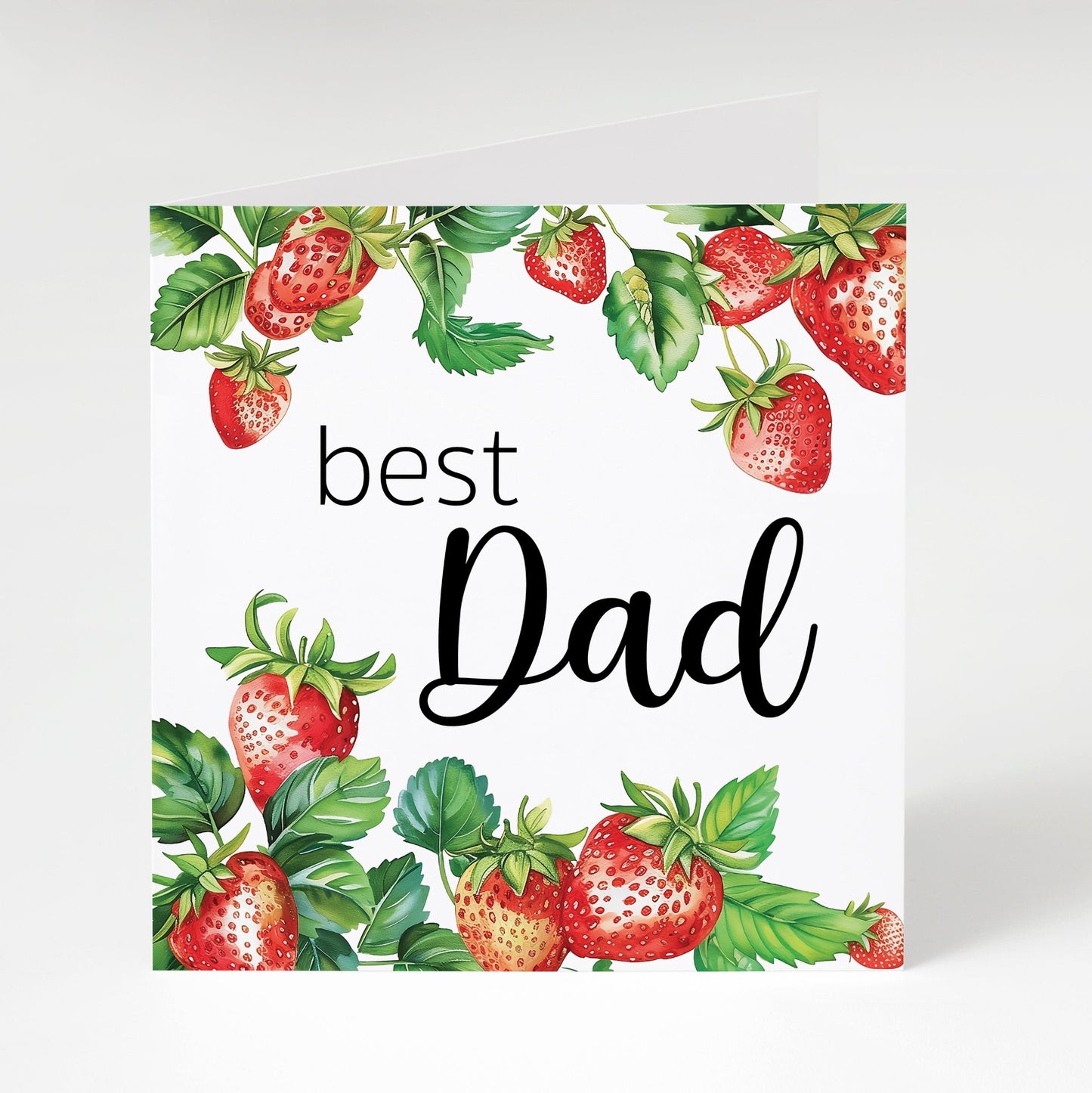 'Best Dad' strawberry greetings card