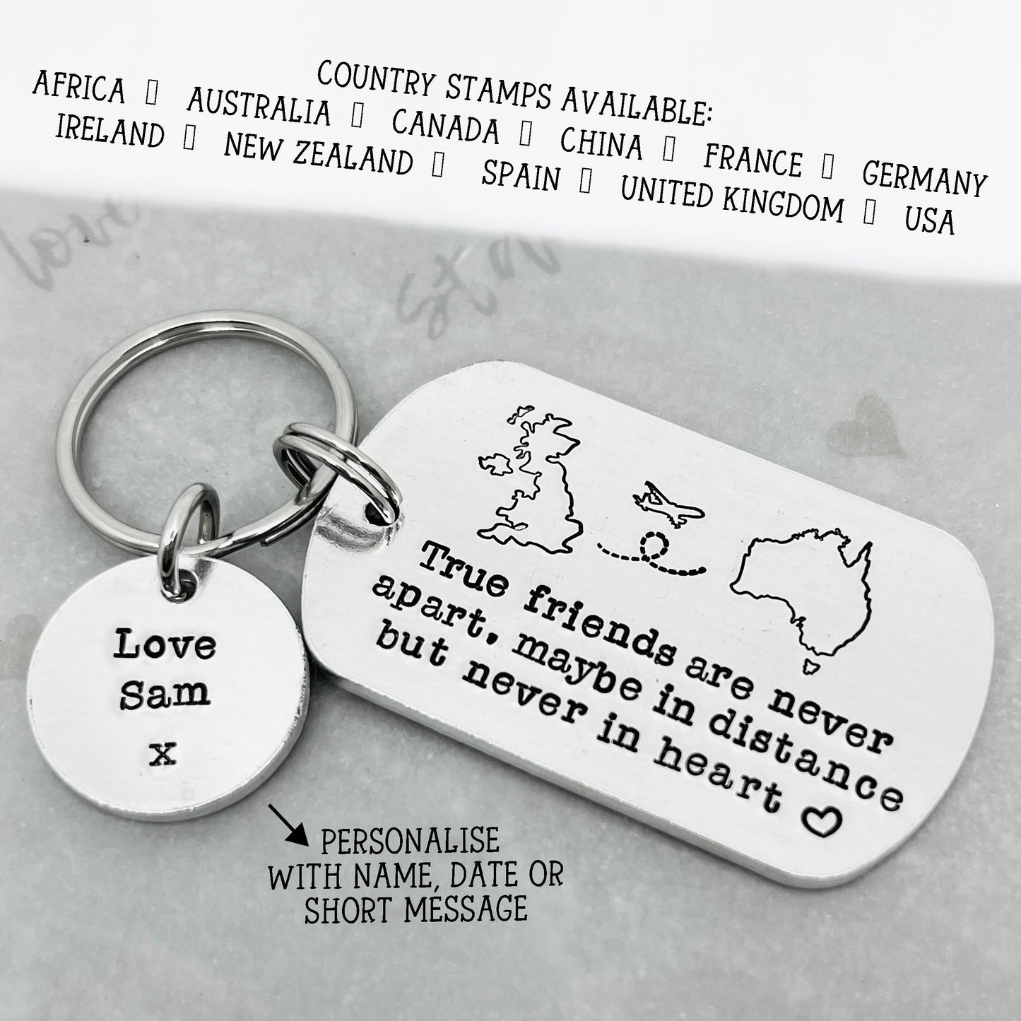 True Friends Long Distance Travel Keyring