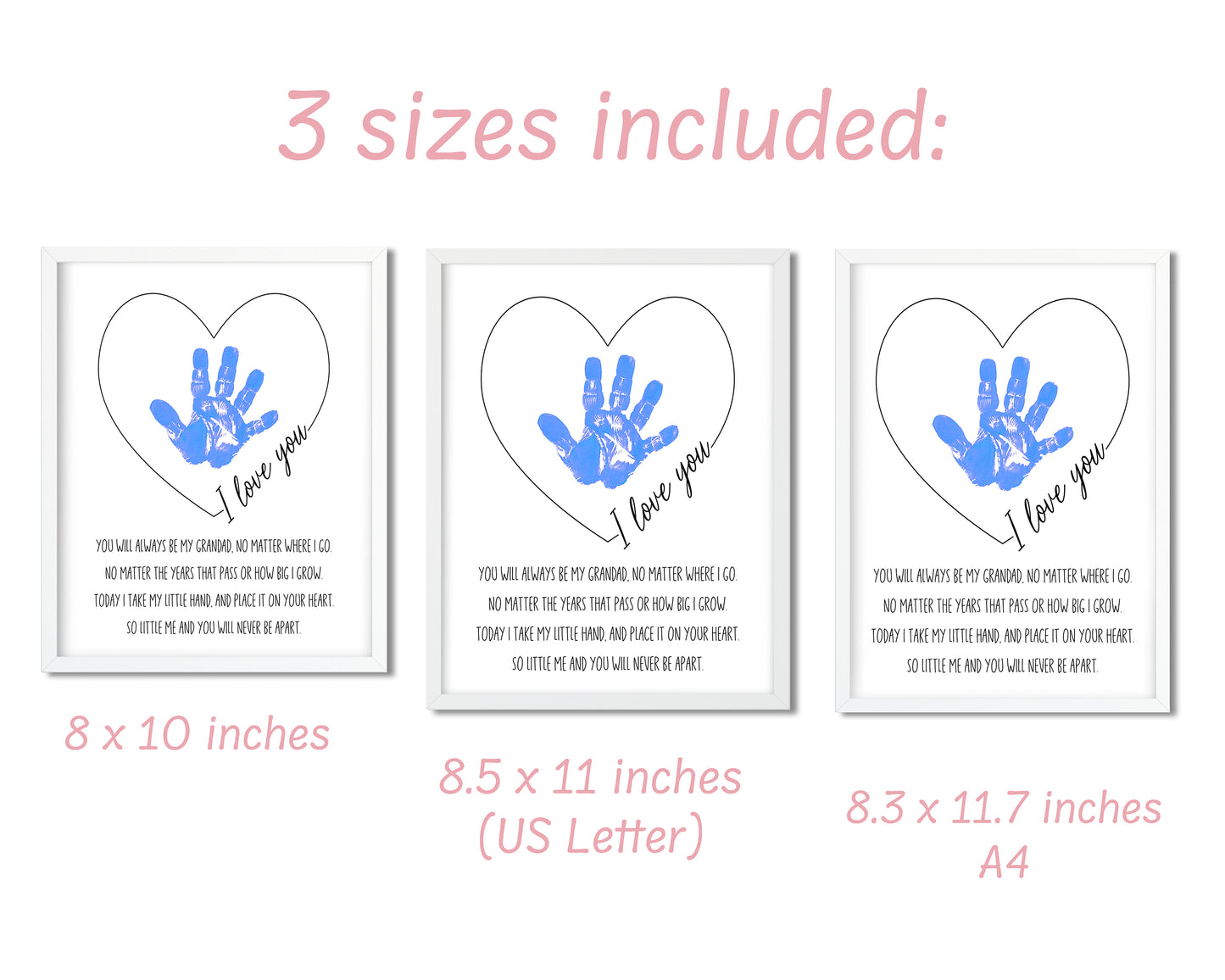 I Love You Grandad Handprint Poem Art