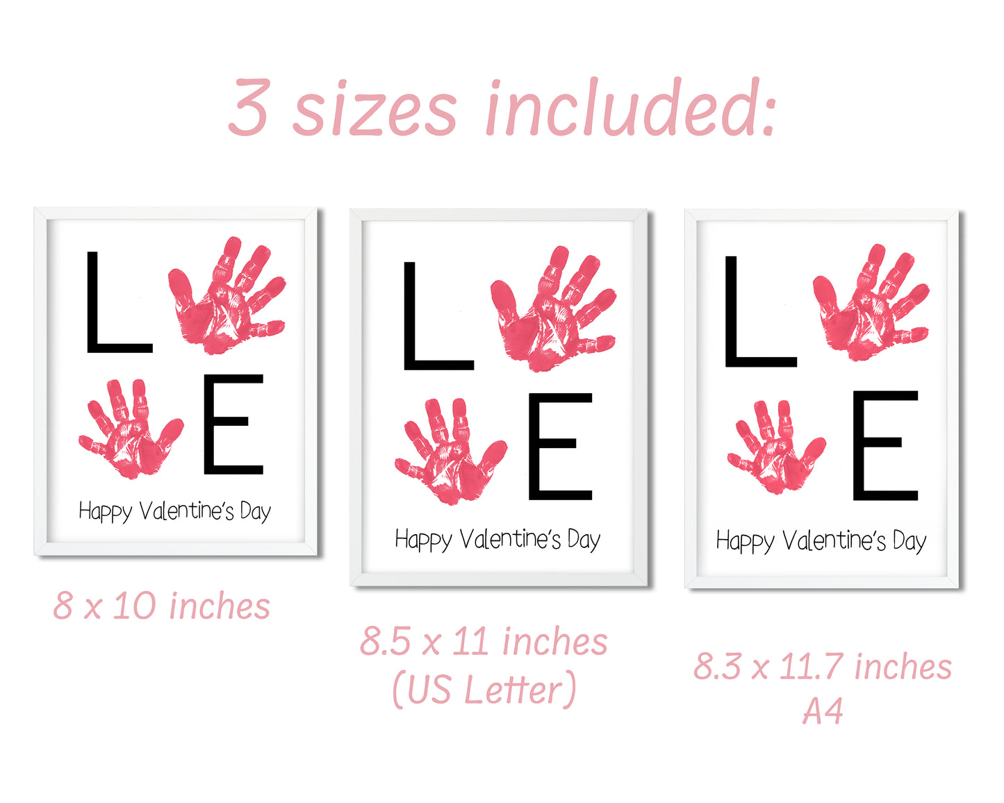Happy Valentines Day "LOVE" Handprint Art
