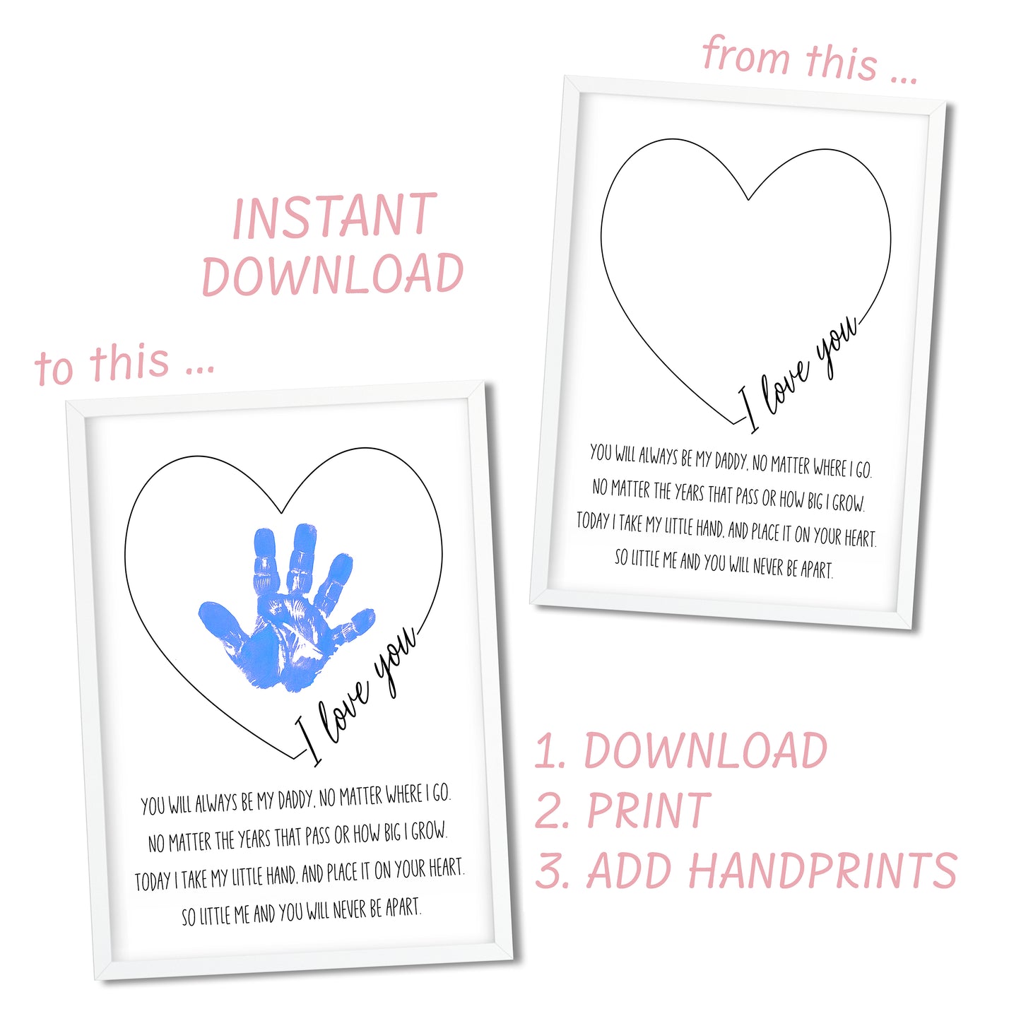 I Love You Daddy Handprint Poem Art