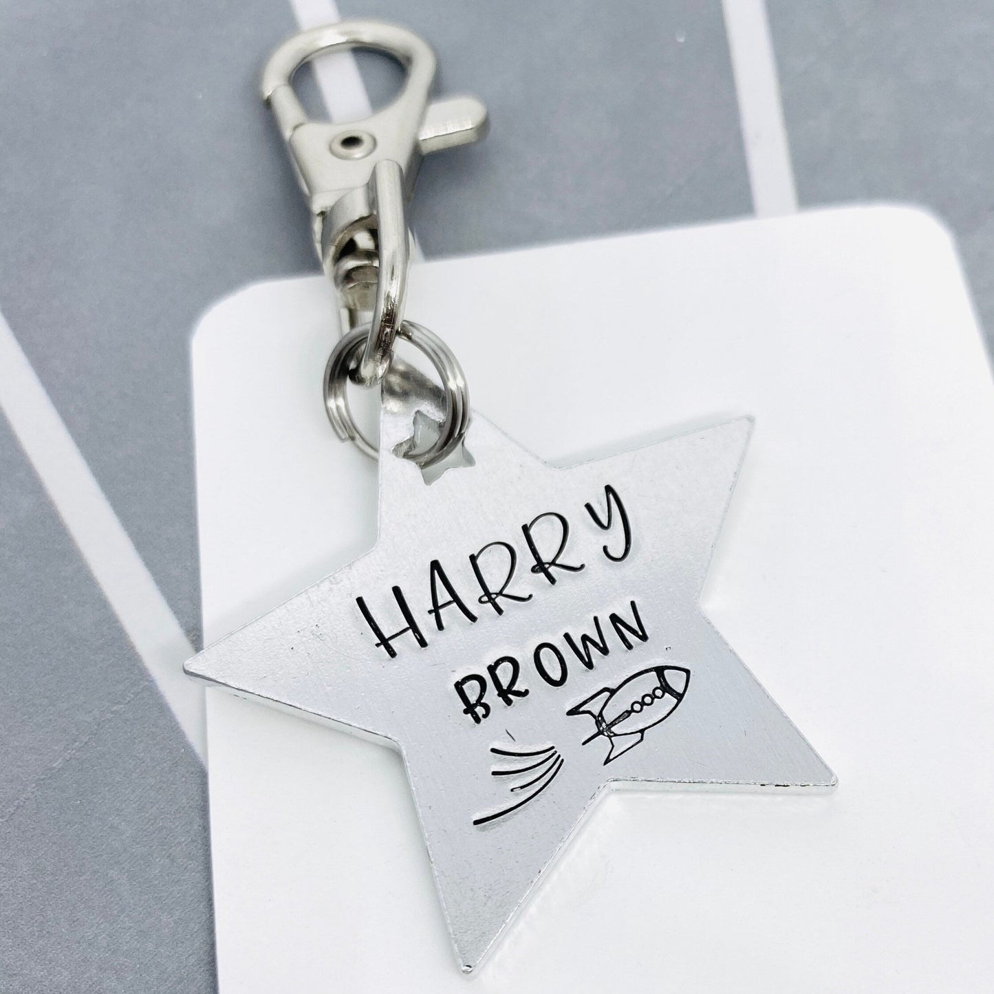 Personalised Star Name Label Keyring