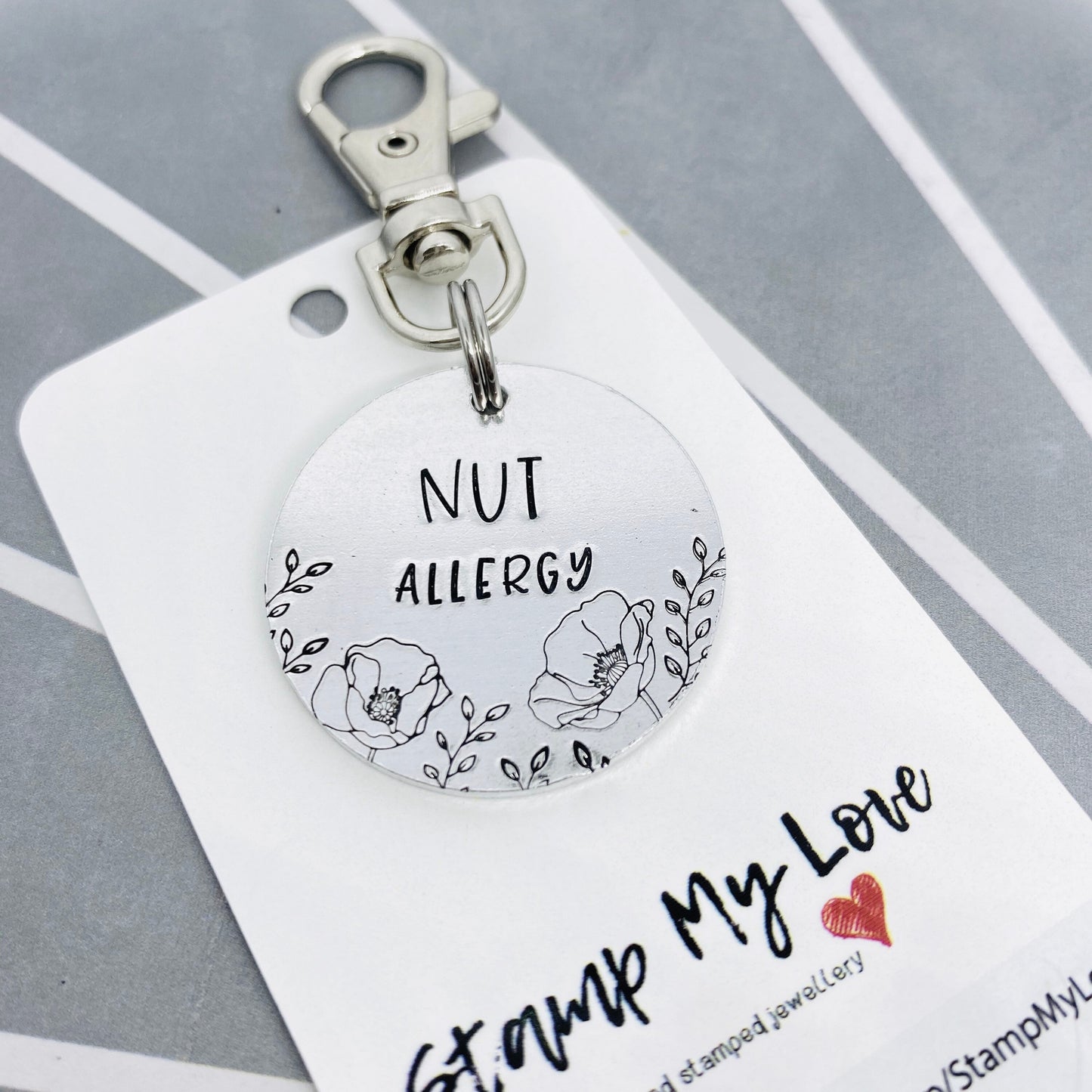 Allergy Floral Medical Keyring