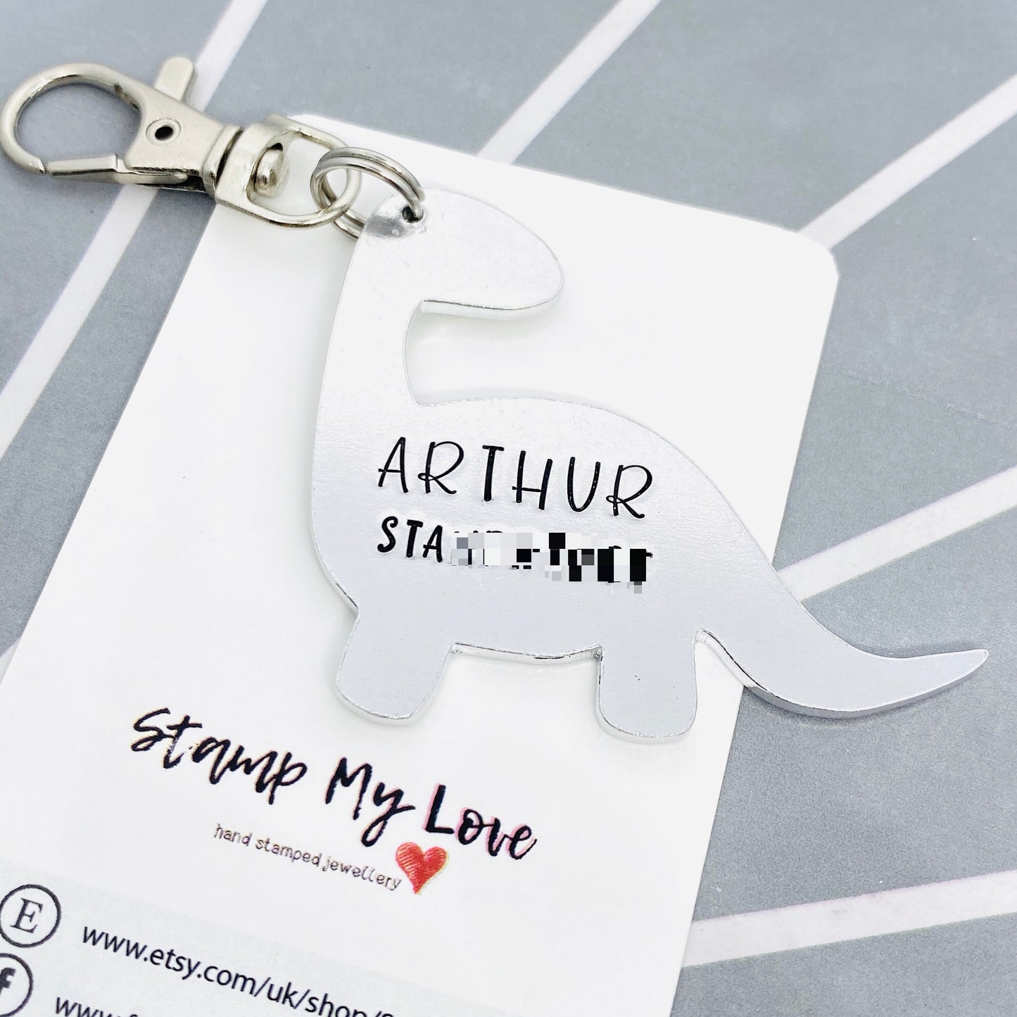 Personalised Large Dinosaur Name Label Keyring