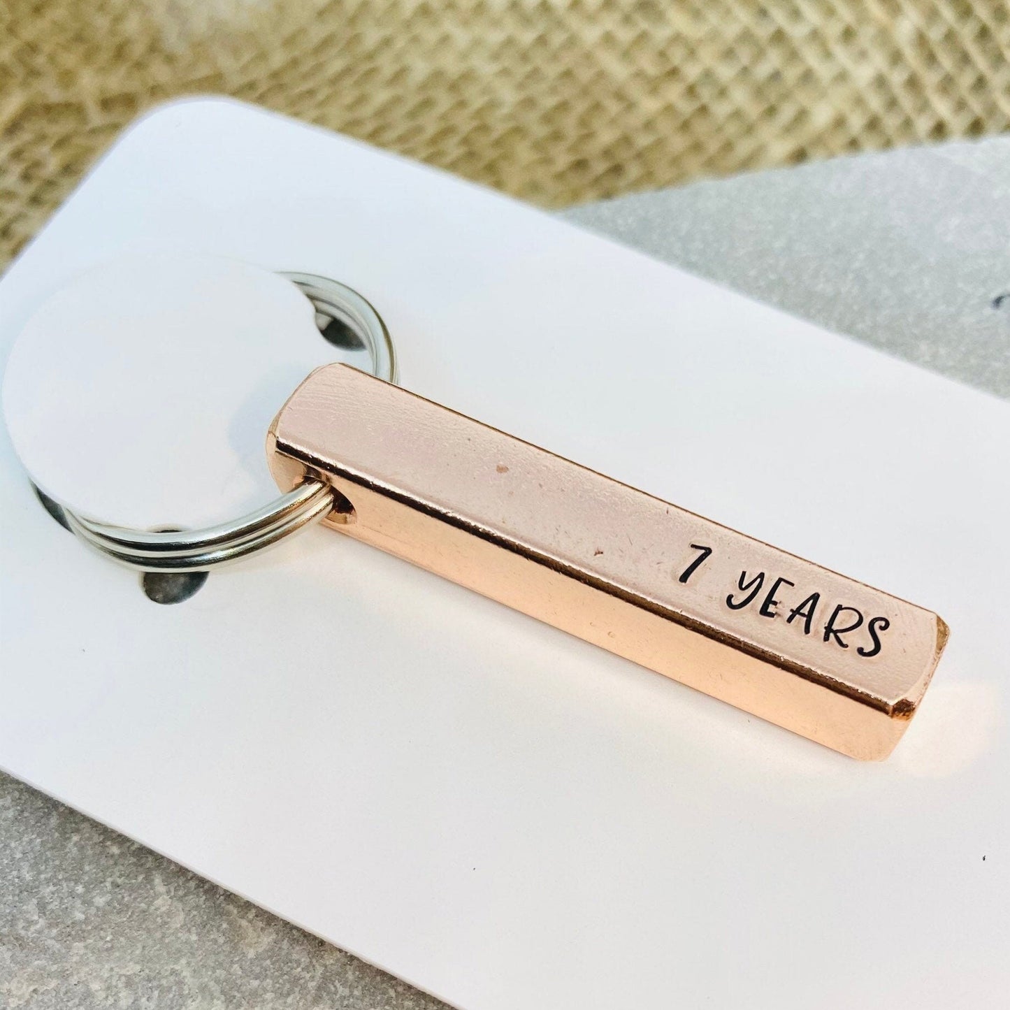 Personalised Copper Bar Keyring
