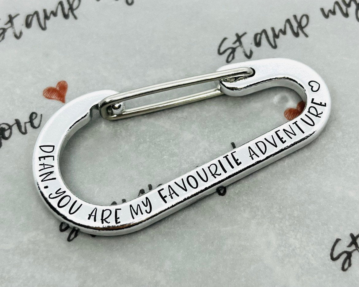 "You Are My Favourite Adventure" Personalised Carabiner