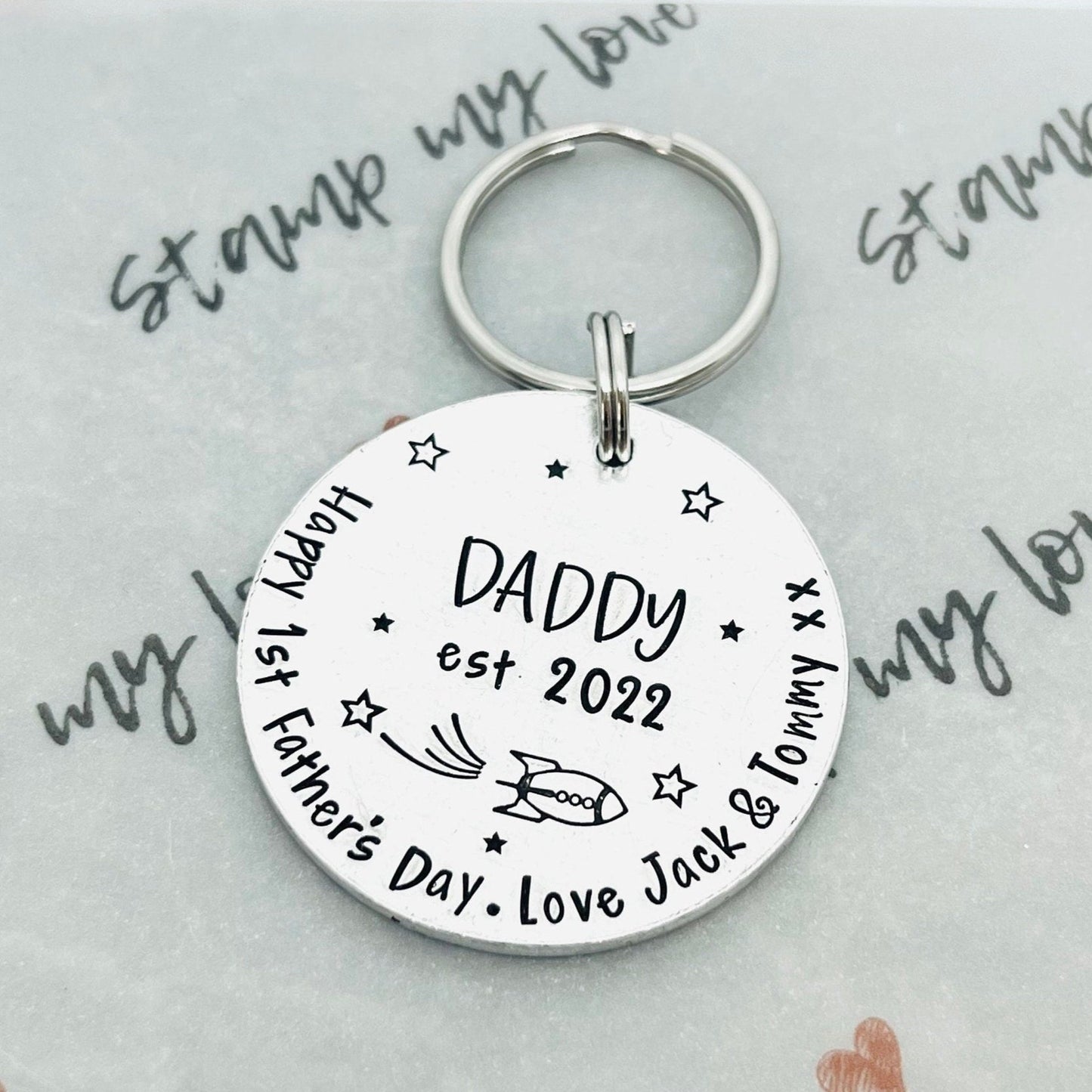 Personalised 1st Fathers Day Keyring