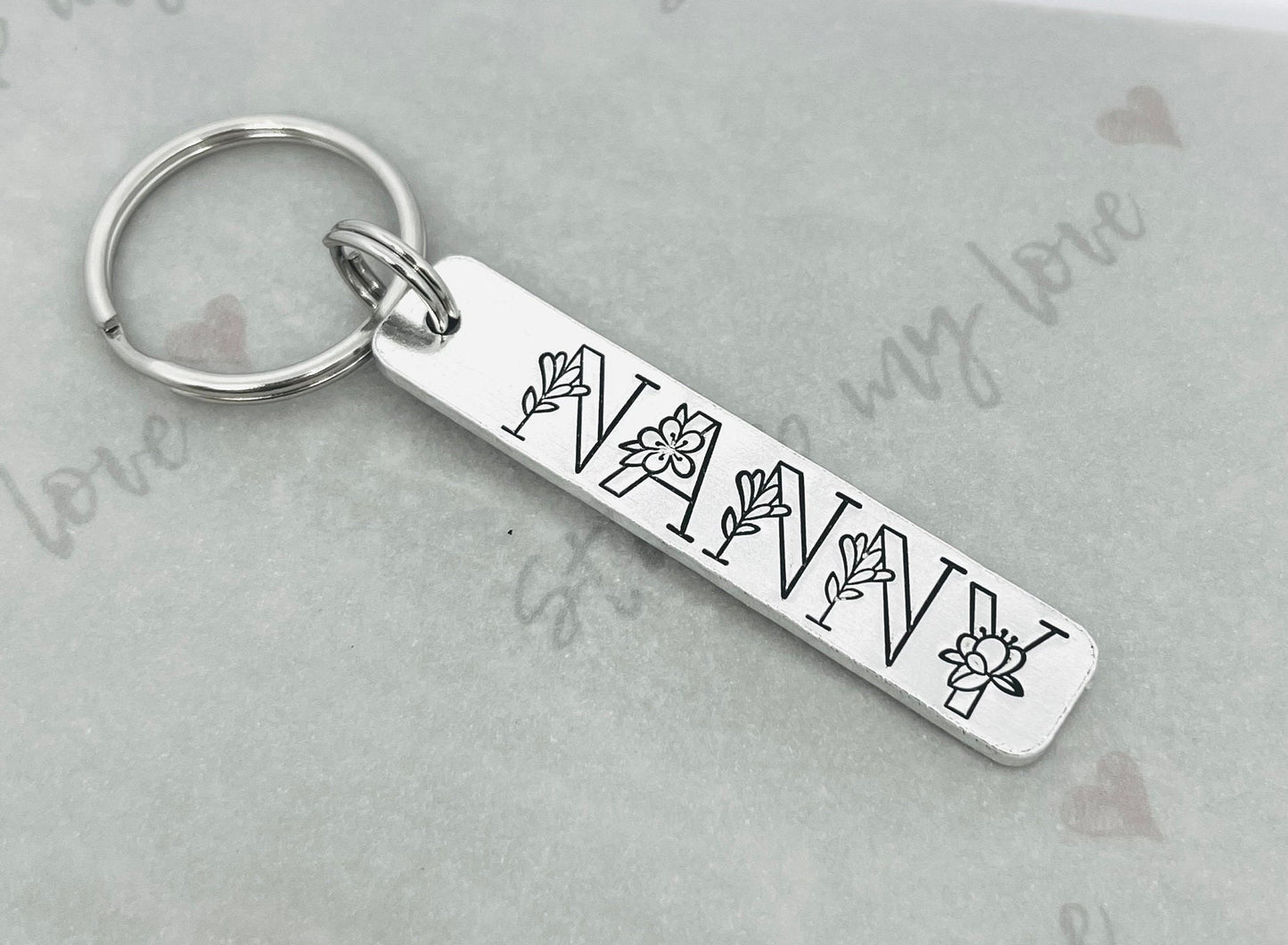 Personalised Floral Monogram Keyring