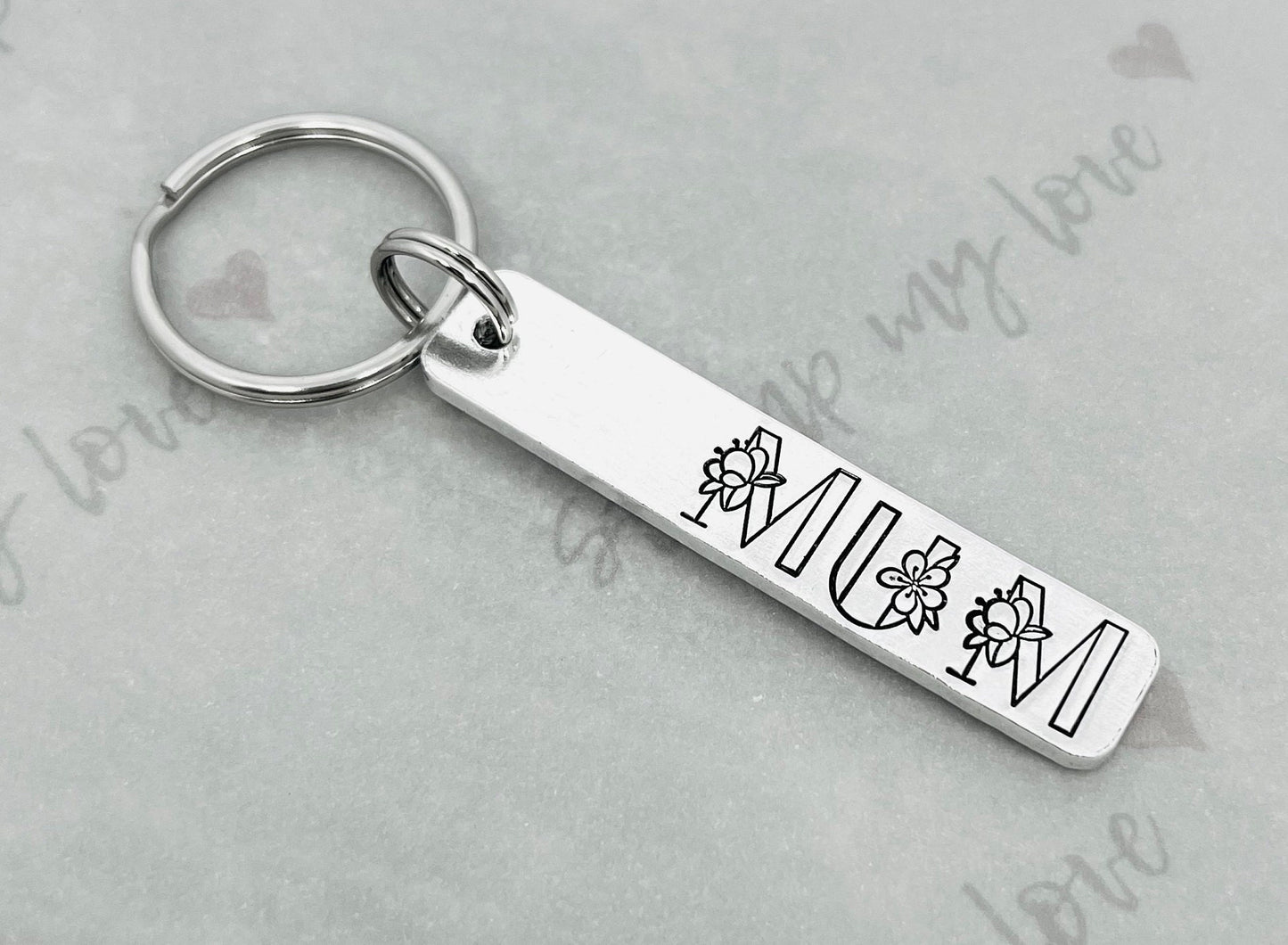 Personalised Floral Monogram Keyring