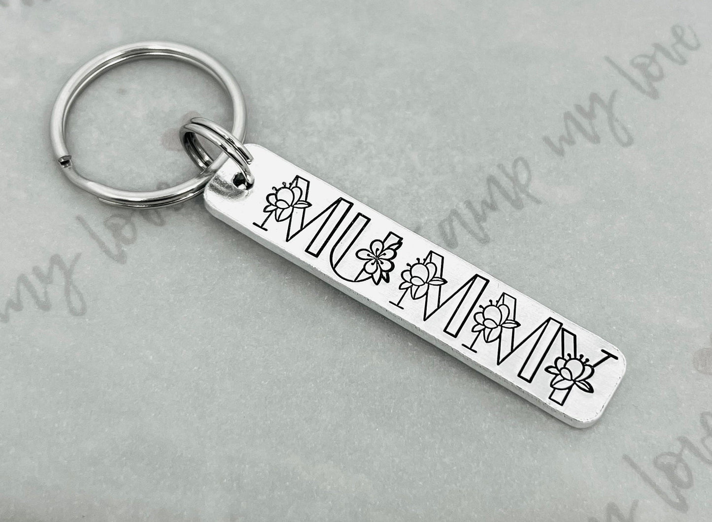 Personalised Floral Monogram Keyring